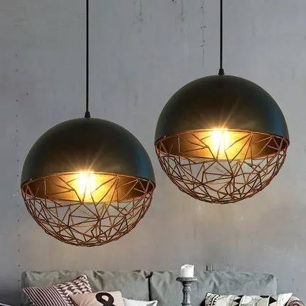 

Hollow Iron Edison Loft Pendant Lamp Creative American Hanging light Fixtures For Home Lightings Bar Cafe Lamparas Colgantes