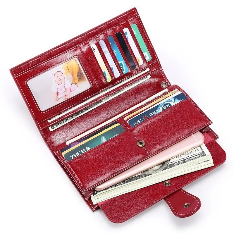 High Quality Cow Leather Wallets Long Lady Wallet Handbag Coin Pocket Card Holder Womens Phone Wallets And Purses Money Bags
High Quality Cow Leather Wallets Long Lady Wallet Handbag Coin Pocket Card Holder Womens Phone Wallets And Purses Money Bags