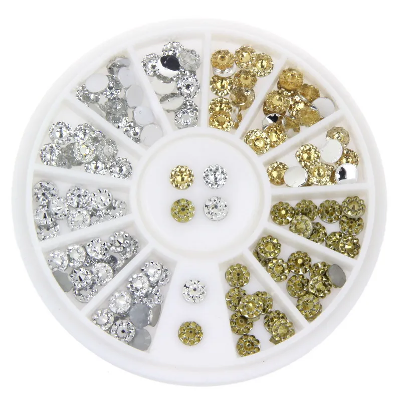 New Arrival Sun Flower Rhinestone Stud Gold Silver Clear Resin Beads Nail Wheel Women Nail Tip Rhinestone Decoration WY164
New Arrival Sun Flower Rhinestone Stud Gold Silver Clear Resin Beads Nail Wheel Women Nail Tip Rhinestone Decoration WY164