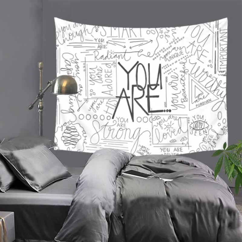 Cilected Black And White English Phrase Tapestry Wall Hanging Polyester Section Letter Printing Tapestry Blanket Beach Towel
Cilected Black And White English Phrase Tapestry Wall Hanging Polyester Section Letter Printing Tapestry Blanket Beach Towel