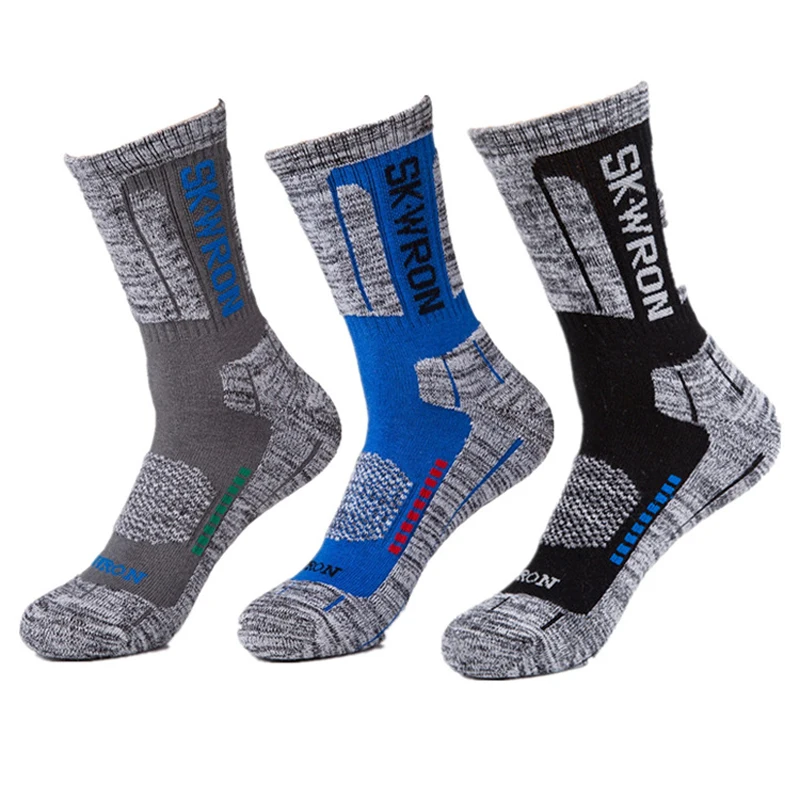 Image RB9903 Men Women Outdoor Hiking Skiing socks High quality terry sports socks deodorization warm for winter 3pairs=1Lot