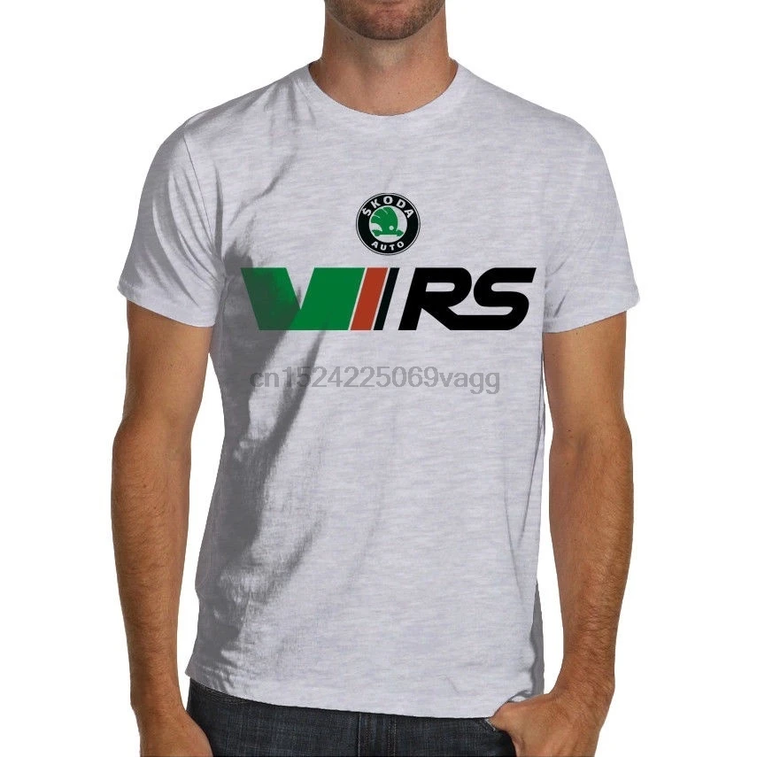 

Fashion Man Skoda Rs Vrs Motorsport Graphic T Shirt White or Gray Rally Wrc Racing Cool Tops