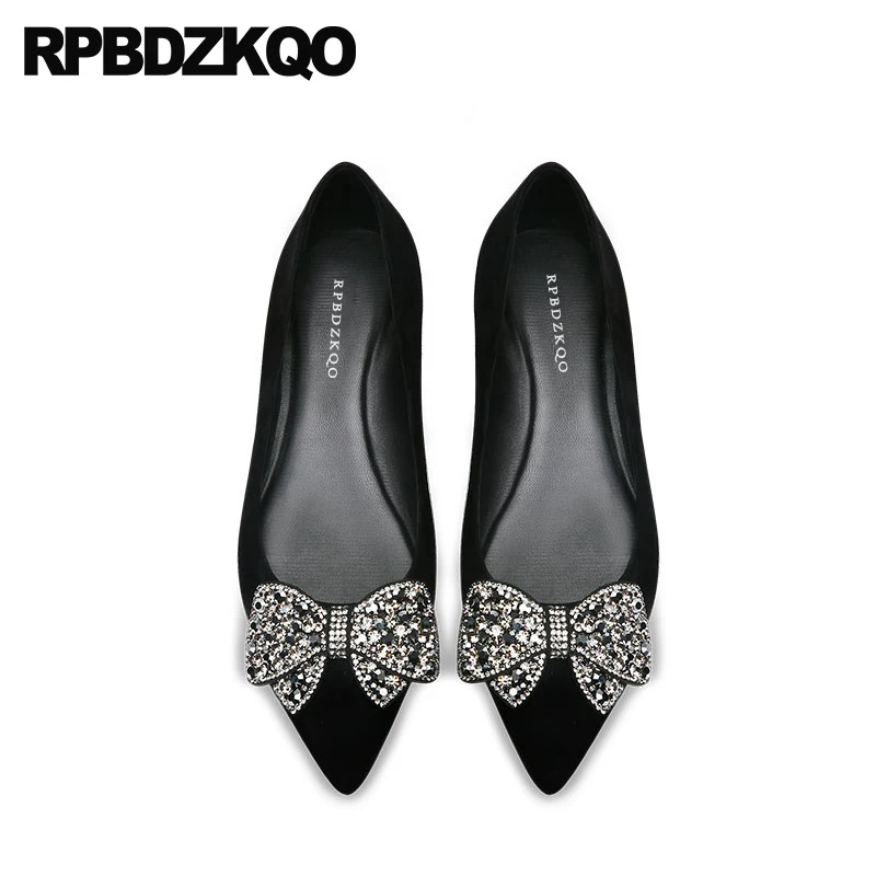 black rhinestone women flats shoes with little cute bowtie large size suede genuine leather pointed toe crystal dress diamond
black rhinestone women flats shoes with little cute bowtie large size suede genuine leather pointed toe crystal dress diamond