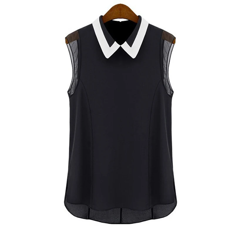 Spring Summer Fashion Women Chiffon Shirt Casual Blouse Shirt Turn-down Collar Sleeveless Shirt
Spring Summer Fashion Women Chiffon Shirt Casual Blouse Shirt Turn-down Collar Sleeveless Shirt