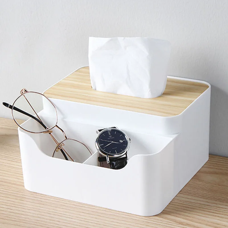 Multi-lattice tissue boxes creative desktop wooden lid cartons simple plastic remote control receiving boxes 18*17*7.5cm
Multi-lattice tissue boxes creative desktop wooden lid cartons simple plastic remote control receiving boxes 18*17*7.5cm