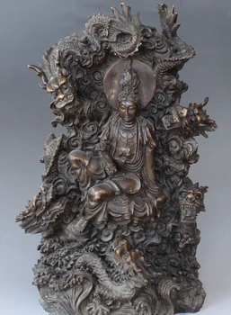 xiuli 002832 16" Chinese Buddhism Bronze Dragon Dragons Kwan-yin Guan Yin Goddess Statue
xiuli 002832 16" Chinese Buddhism Bronze Dragon Dragons Kwan-yin Guan Yin Goddess Statue