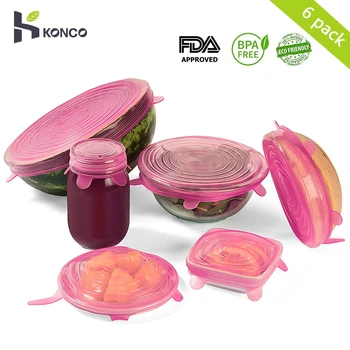 KONCO 6 Pcs Food Silicone Cover Reusable Silicone Stretch Lids For Food Cookware Bowl Kitchen Accessories
KONCO 6 Pcs Food Silicone Cover Reusable Silicone Stretch Lids For Food Cookware Bowl Kitchen Accessories