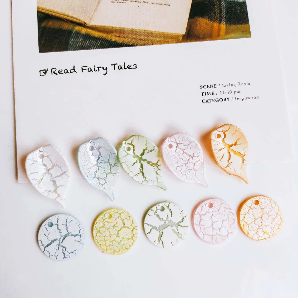 Resin Plastic Scrub Crack Leaf Round Earring Components Eardrop for Women DIY Jewelry Accessories Handmade Materials 40pcs
Resin Plastic Scrub Crack Leaf Round Earring Components Eardrop for Women DIY Jewelry Accessories Handmade Materials 40pcs