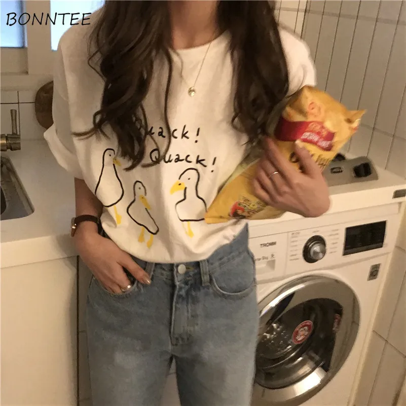 T-shirts Women Trendy Printed Cute Simple All-match Lovely Sweet High-quality Students Loose T-shirt Korean Style Womens Girls
T-shirts Women Trendy Printed Cute Simple All-match Lovely Sweet High-quality Students Loose T-shirt Korean Style Womens Girls