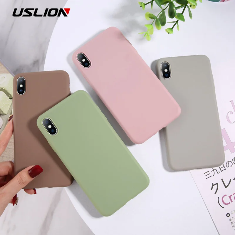 USLION Candy Color Silicone Case For iPhone 7 6 6S Plus Soft TPU Phone Case For iPhone XS Max XR XS X 8 Plus Back Cover Coque
USLION Candy Color Silicone Case For iPhone 7 6 6S Plus Soft TPU Phone Case For iPhone XS Max XR XS X 8 Plus Back Cover Coque