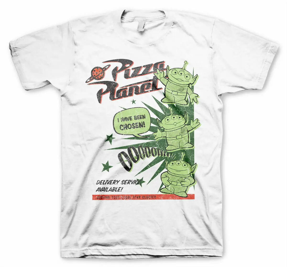 OFFICIAL TOY STORY 4 - PIZZA PLANET ALIENS 'I HAVE BEEN CHOSEN' WHITE T-SHIRT Men Women Unisex Fashion tshirt Free Shipping
OFFICIAL TOY STORY 4 - PIZZA PLANET ALIENS 'I HAVE BEEN CHOSEN' WHITE T-SHIRT Men Women Unisex Fashion tshirt Free Shipping