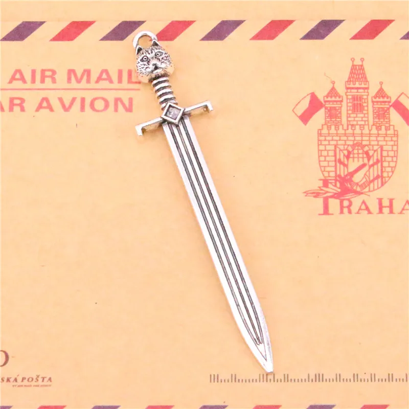 6pcs sword cat Charms Fashion Pendants Bracelet Necklace Accessories Jewelry Making Handmade,Tibetan Silver Plated 66*15mm
6pcs sword cat Charms Fashion Pendants Bracelet Necklace Accessories Jewelry Making Handmade,Tibetan Silver Plated 66*15mm