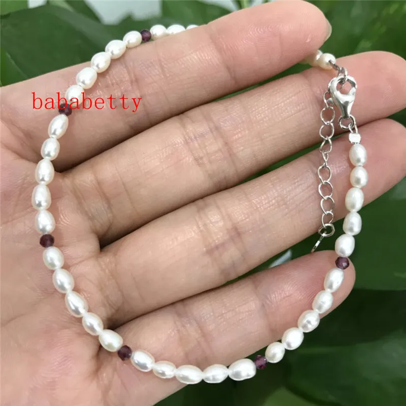 New natural 3-4 MM White pearl bracelet 7 inch 925 sterling silver clasp Long chain 3CM
New natural 3-4 MM White pearl bracelet 7 inch 925 sterling silver clasp Long chain 3CM