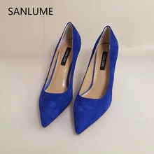 blue sole pumps