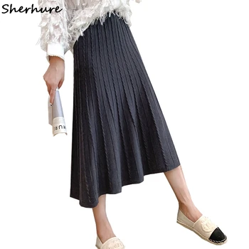 2019 Autumn Women Wool Knitting A-line Long Skirt High Waist Slim Vintage Women Winter Midi Warm Skirt Faldas Jupe Femme Saia
2019 Autumn Women Wool Knitting A-line Long Skirt High Waist Slim Vintage Women Winter Midi Warm Skirt Faldas Jupe Femme Saia
