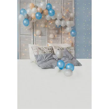 Indoor Room Bed Headboard Backdrop for Baby Newborn Printed Pillows Balloons Glitter Light Decor Kids Photography Background 
Indoor Room Bed Headboard Backdrop for Baby Newborn Printed Pillows Balloons Glitter Light Decor Kids Photography Background