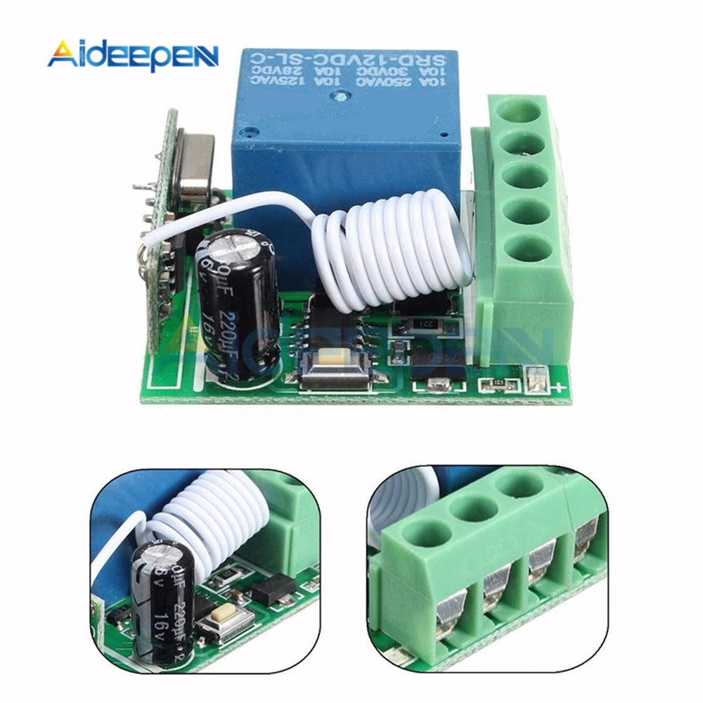 DC 12V 1 Ch Channel 433MHz Wireless Relay Module RF Remote Control Switch Heterodyne Receiver Controller Board 3.5cmX3cmX1.6cm
DC 12V 1 Ch Channel 433MHz Wireless Relay Module RF Remote Control Switch Heterodyne Receiver Controller Board 3.5cmX3cmX1.6cm