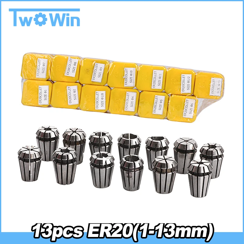 ER20 collet set (1-13mm) er20 collet chuck Spring Collet chuck for CNC Milling Lathe Tool and spindle motor Top standard quality
ER20 collet set (1-13mm) er20 collet chuck Spring Collet chuck for CNC Milling Lathe Tool and spindle motor Top standard quality