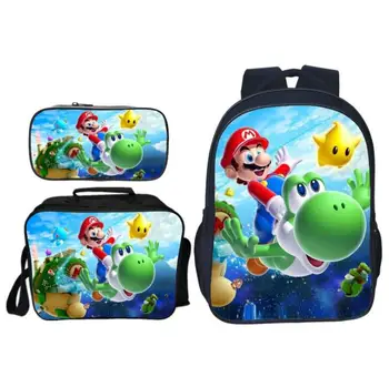 Fashion 3Pcs/set Printing Cartoon Spuer Mario Children School Bags for Boys Shoulder Backpack Students Bookbag Kids Satchel Girl
Fashion 3Pcs/set Printing Cartoon Spuer Mario Children School Bags for Boys Shoulder Backpack Students Bookbag Kids Satchel Girl