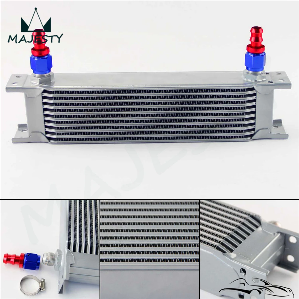 AN8 Universal Oil Cooler 10 Row Aluminum Radiating System Engine Transmission 8-AN Oil Cooler + 2 Fitting +2 Clamps
AN8 Universal Oil Cooler 10 Row Aluminum Radiating System Engine Transmission 8-AN Oil Cooler + 2 Fitting +2 Clamps