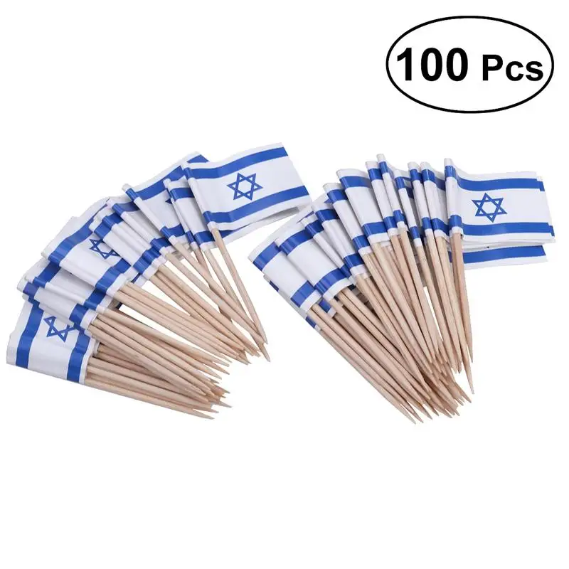 100 pcs Israel flag selects Eating mini fruit flosses Paper flag Food selects cake Floss cupcake party Christmas decorations
100 pcs Israel flag selects Eating mini fruit flosses Paper flag Food selects cake Floss cupcake party Christmas decorations