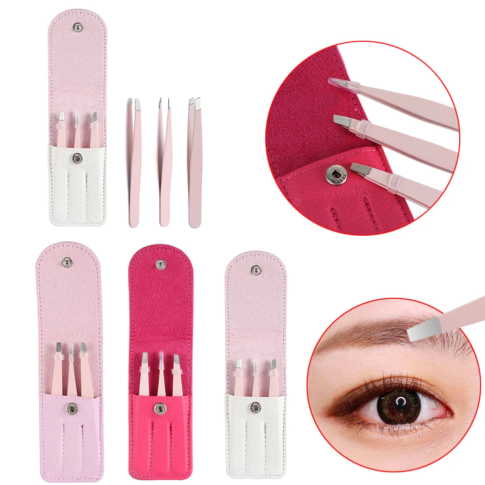 3 PCS/Set Eyebrow Tweezers Stainless Steel Point Tip/Slant Tip/Flat Tip Hair Removal Makeup Tool Kit With Bag Bag case
3 PCS/Set Eyebrow Tweezers Stainless Steel Point Tip/Slant Tip/Flat Tip Hair Removal Makeup Tool Kit With Bag Bag case