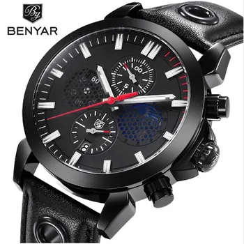 Top Brand BENYAR 2019 New fashion Men Outdoor Sports Quartz Watch Waterproof Leather Men's military Clock Relogio Masculino
Top Brand BENYAR 2019 New fashion Men Outdoor Sports Quartz Watch Waterproof Leather Men's military Clock Relogio Masculino