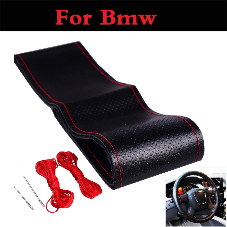 DIY Car Steering Wheel Cover With Needles and Thread Artificial leather For Bmw E36 E46 E60 E70 E40 E90 F30 F10 1 3 5 7 Series | Автомобили