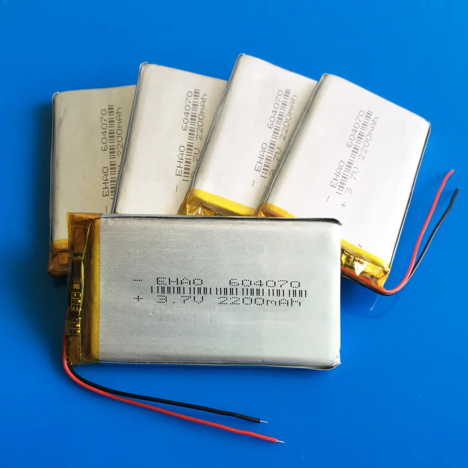 5 pcs 3.7V 2200mAh Lipo Polymer Lithium Rechargeable Battery 604070 For GPS DVD Power Bank Tablet PC PAD Laptop PDA Mobile Phone
5 pcs 3.7V 2200mAh Lipo Polymer Lithium Rechargeable Battery 604070 For GPS DVD Power Bank Tablet PC PAD Laptop PDA Mobile Phone