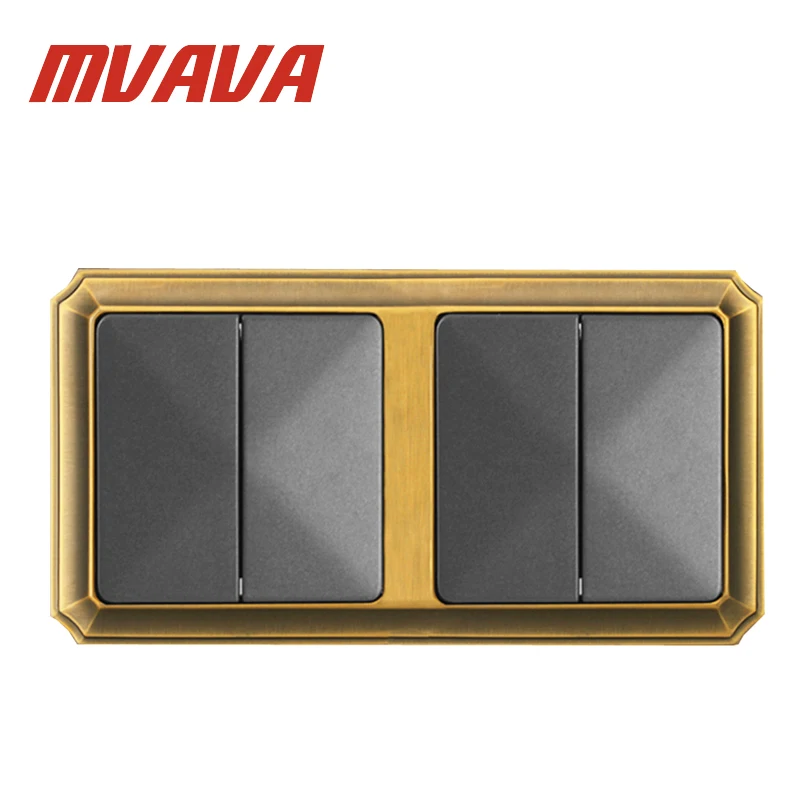 MVAVA Luxury Bronzed Frame wall switch,16A,110-250V,Decorative 4 gang Electrical Light Push Button Wall Switch,Factory Price!
MVAVA Luxury Bronzed Frame wall switch,16A,110-250V,Decorative 4 gang Electrical Light Push Button Wall Switch,Factory Price!