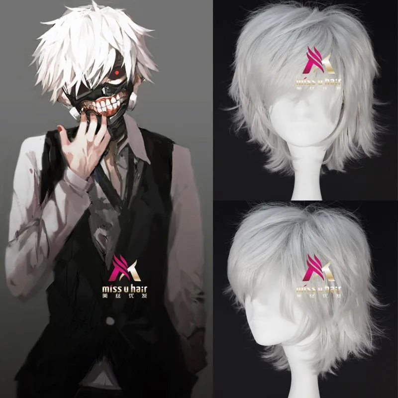 Wigs Tokyo Ghoul Kaneki Ken Wig Short Straight Silver Grey Synthetic Hair Cosplay Anime Wigs Heat Resistance Fiber +wig cap
Wigs Tokyo Ghoul Kaneki Ken Wig Short Straight Silver Grey Synthetic Hair Cosplay Anime Wigs Heat Resistance Fiber +wig cap