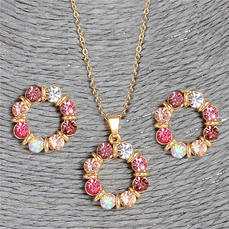 QCOOLJLY Newest 1Set Multi-colored Round Circle Shape Design Welcome Fine Jewelry Pendant Necklace Earrings Jewelry Set
QCOOLJLY Newest 1Set Multi-colored Round Circle Shape Design Welcome Fine Jewelry Pendant Necklace Earrings Jewelry Set
