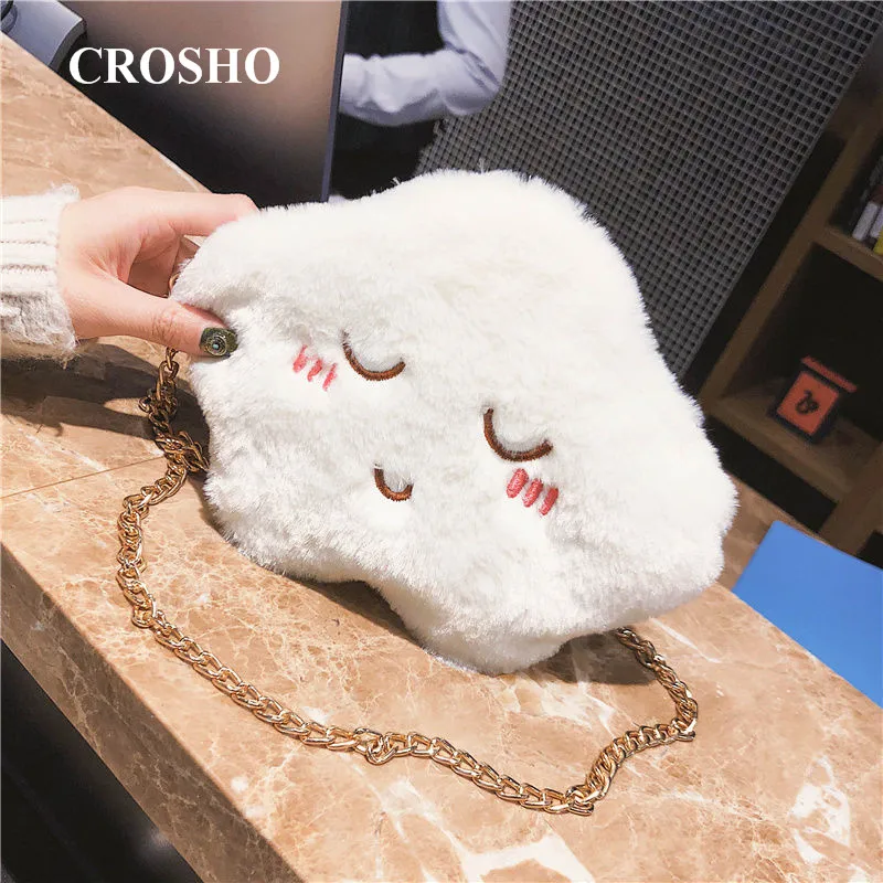 CROSHO Mini Small Bag Cross Arm Schoolgirl Lovely Plush Bag Autumn Winter Chain Single Shoulder Bag Pentagon Messenger Bags
CROSHO Mini Small Bag Cross Arm Schoolgirl Lovely Plush Bag Autumn Winter Chain Single Shoulder Bag Pentagon Messenger Bags