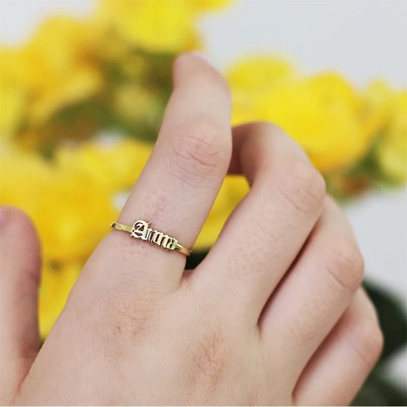 Personalized Custom Old English Name Ring Stainless Steel Letter Rings For Women Girls Wedding Band Handmade Jewelry Gifts
Personalized Custom Old English Name Ring Stainless Steel Letter Rings For Women Girls Wedding Band Handmade Jewelry Gifts