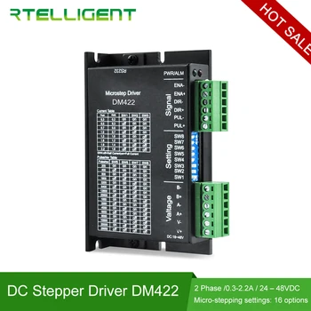 Rtelligent DM422 Nema 17 Stepper Motor Driver CNC Kits 2.2A 24-48VDC Motor Driver for NEMA14 17 Stepper Motor 3D Printer
Rtelligent DM422 Nema 17 Stepper Motor Driver CNC Kits 2.2A 24-48VDC Motor Driver for NEMA14 17 Stepper Motor 3D Printer