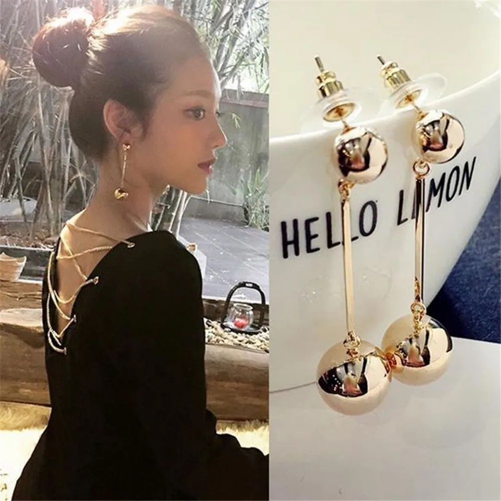 Fashion New Round Ball Long Chain Dangle Jewelry Trendy Earrings For Women Beauty Decoration
Fashion New Round Ball Long Chain Dangle Jewelry Trendy Earrings For Women Beauty Decoration