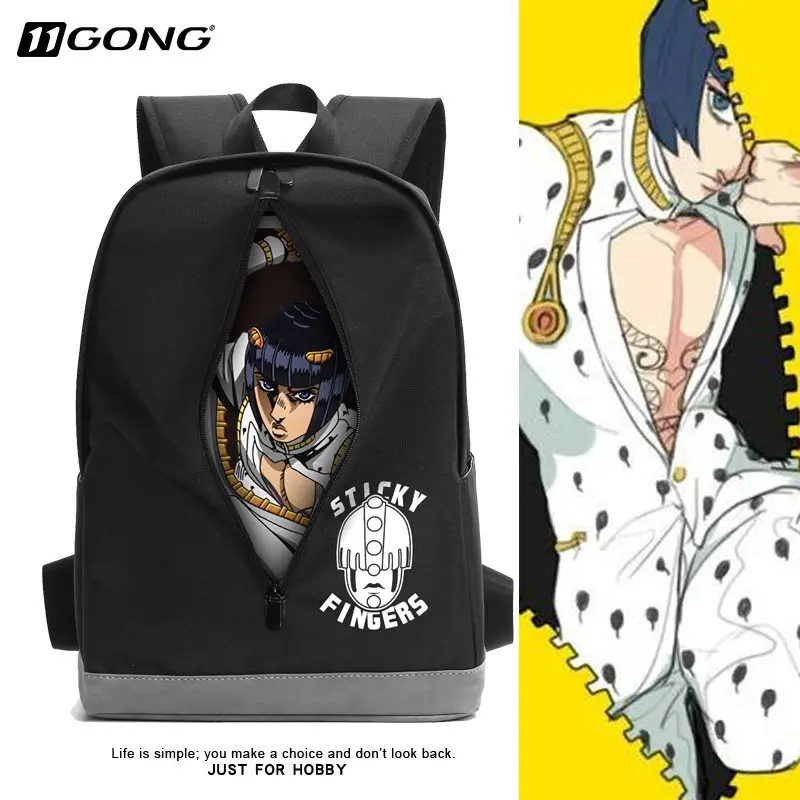 Anime JoJo's Bizarre Adventure Bruno Bucciarati STICKY FINGERS Cosplay Zipper Shoulders Bag Backpack Student School Bag Handbag
Anime JoJo's Bizarre Adventure Bruno Bucciarati STICKY FINGERS Cosplay Zipper Shoulders Bag Backpack Student School Bag Handbag