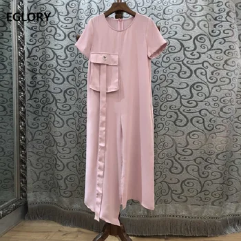 Pink Black Dress 2019 Spring Summer Fashion Brand Women O-Neck Bust Pocket Patchwork Short Sleeve Mid-Calf Silk Dress Basic
Pink Black Dress 2019 Spring Summer Fashion Brand Women O-Neck Bust Pocket Patchwork Short Sleeve Mid-Calf Silk Dress Basic