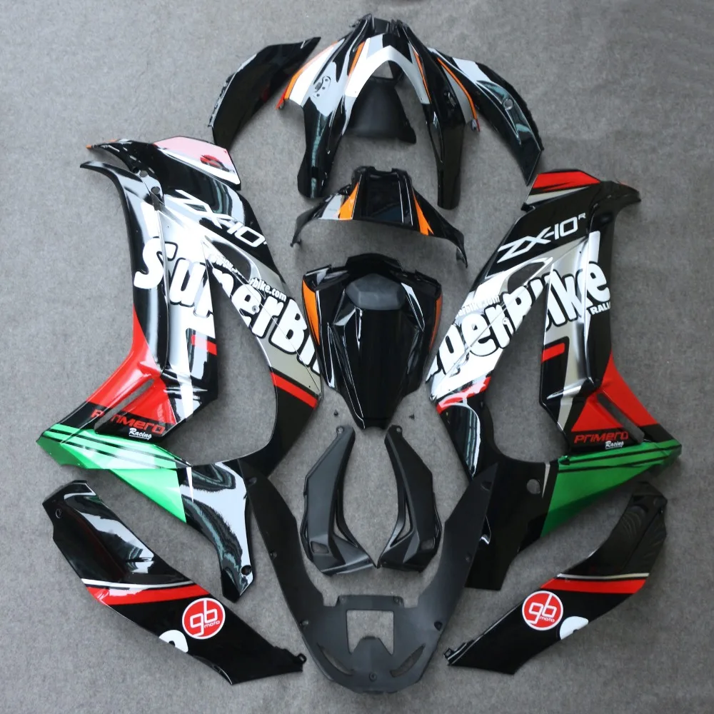 Комплект обтекателей для кузова из АБС пластика подходит Kawasaki Ninja ZX10R 16 18 17|Полные