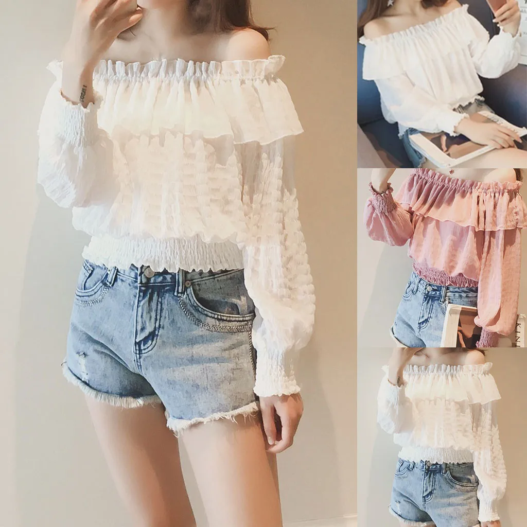 Women blouse 2019 Fashion Off Shouder Women's Shirt Long Sleeve Loose Leisure Shirt Korean
Women blouse 2019 Fashion Off Shouder Women's Shirt Long Sleeve Loose Leisure Shirt Korean