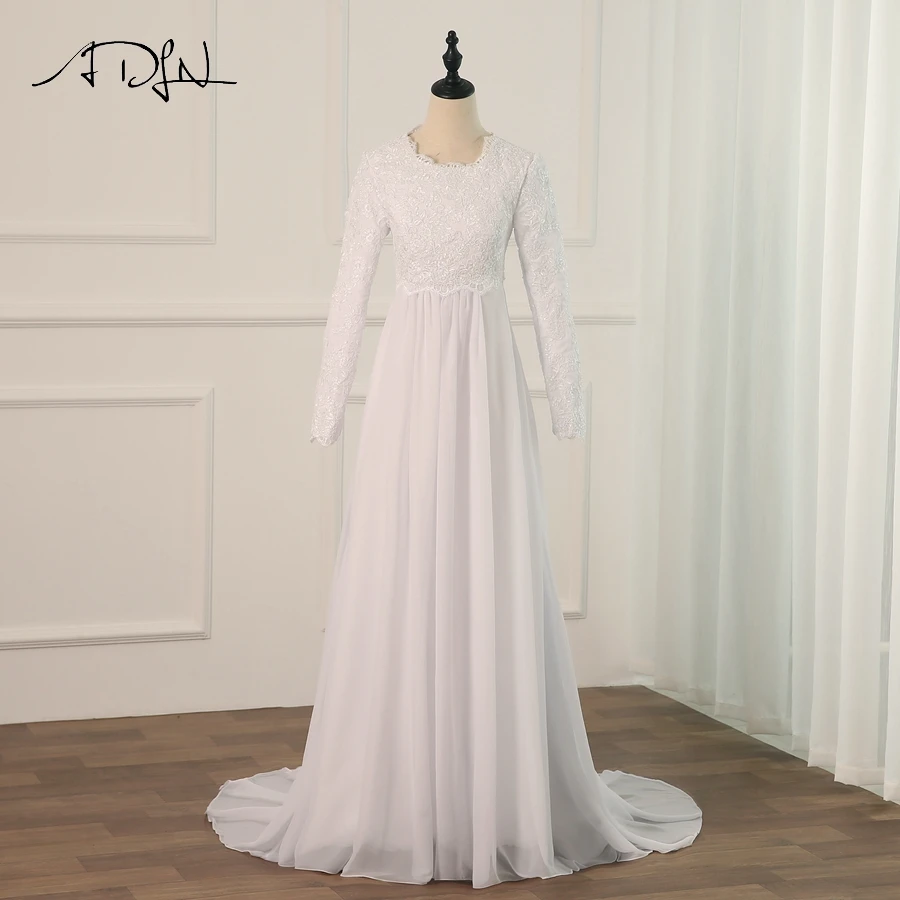 ADLN Long Sleeves Arabic Wedding Dress Vestidos De Novia Applique Chiffon Long Bridal Wedding Gowns Zipper Back
ADLN Long Sleeves Arabic Wedding Dress Vestidos De Novia Applique Chiffon Long Bridal Wedding Gowns Zipper Back