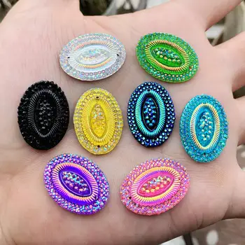 DIY 20pcs Flat back resin stone glitters 18*25mm oval gems for garment accessories -E45
DIY 20pcs Flat back resin stone glitters 18*25mm oval gems for garment accessories -E45