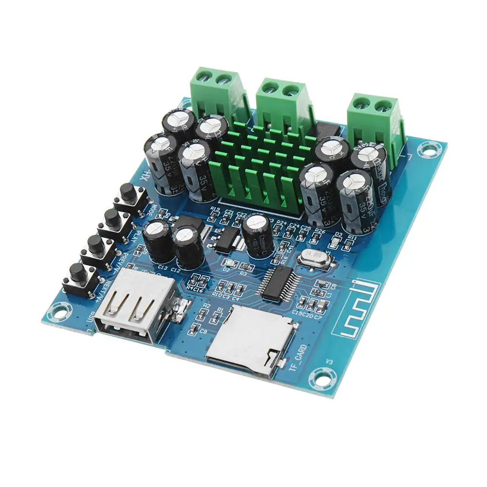 TPA3116D2 Digital Bluetooth Amplifiers Board DC12V-24V Integrated Bluetooth U disk TF Player Amp Boards Dual Channels
TPA3116D2 Digital Bluetooth Amplifiers Board DC12V-24V Integrated Bluetooth U disk TF Player Amp Boards Dual Channels