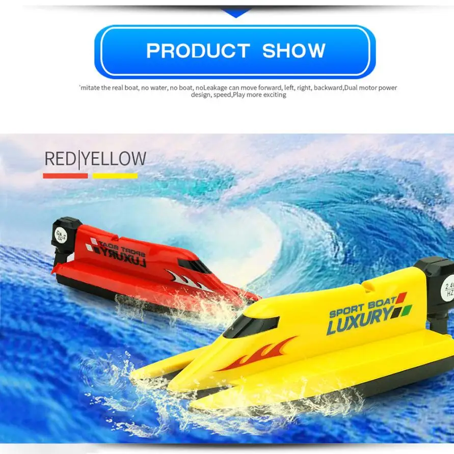 

CHAMSGEND 2.4G 4CH Water Cooling High Speed RC Remote Control Simulation Racing Boat F1 rowing ship Electric colorful Nov29 2018