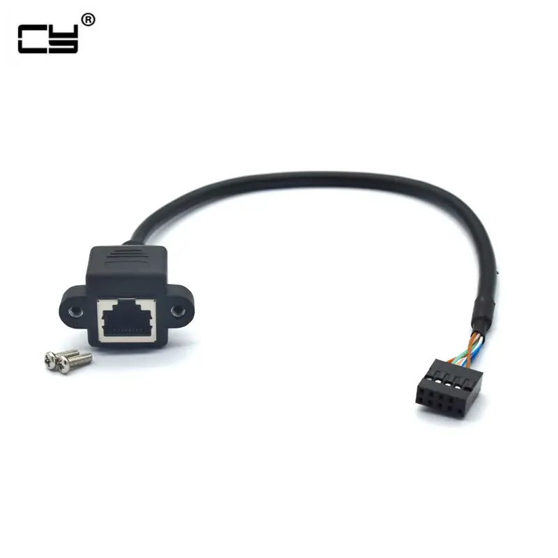 9-контактный разъем USB 2 0 54-RJ45 Женский Ethernet-удлинитель для локальной сети шнур с