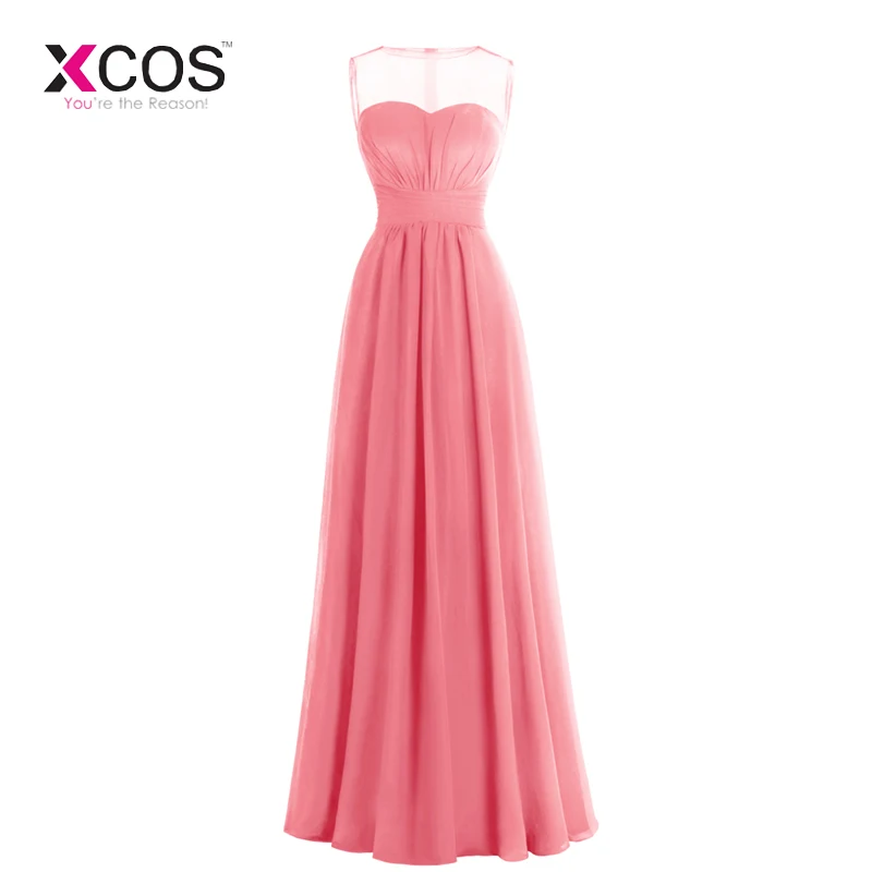 Elegant Coral Bridesmaid Dresses Long 2019 Cheap Sheer Neck Pleats Floor Length Formal Wedding Party Guest Gowns Cheap
Elegant Coral Bridesmaid Dresses Long 2019 Cheap Sheer Neck Pleats Floor Length Formal Wedding Party Guest Gowns Cheap