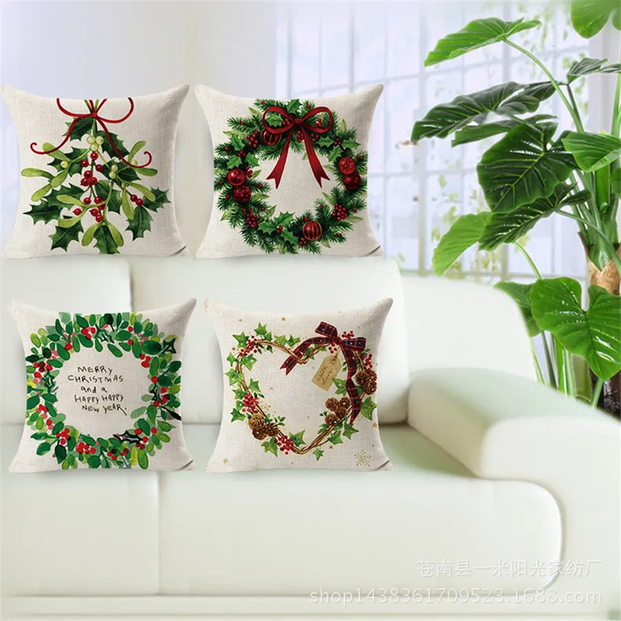 Merry Christmas decorative throw pillow case square shape leaf plant happy holidays cotton linen cushion cover for sofa home
Merry Christmas decorative throw pillow case square shape leaf plant happy holidays cotton linen cushion cover for sofa home