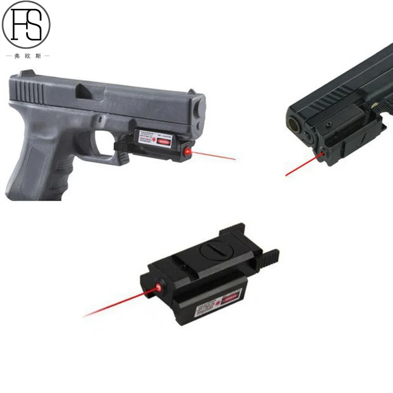 Tactical Pistols LED Strobe Flashlight Red Laser Sight For Glock 17 19 20mm Rail 