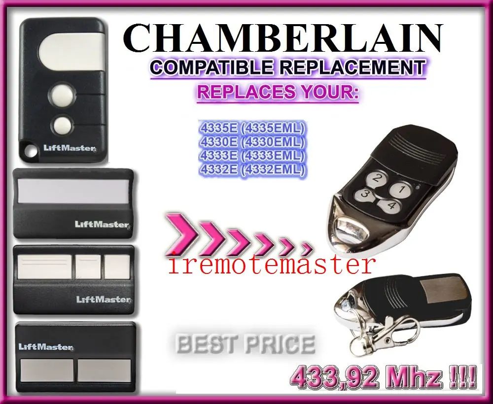 new for Chamberlain Liftmaster 4335E 4330E 4332E compatible Remote Liftmaster Garage Opener
new for Chamberlain Liftmaster 4335E 4330E 4332E compatible Remote Liftmaster Garage Opener