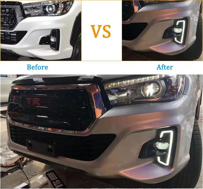 1 Set bumper lamp For Hilux Revo Rocco 2018 DRL LED Daytime Running Lights Daylight 12V ABS Fog Cover With Turn Yellow Signal
1 Set bumper lamp For Hilux Revo Rocco 2018 DRL LED Daytime Running Lights Daylight 12V ABS Fog Cover With Turn Yellow Signal